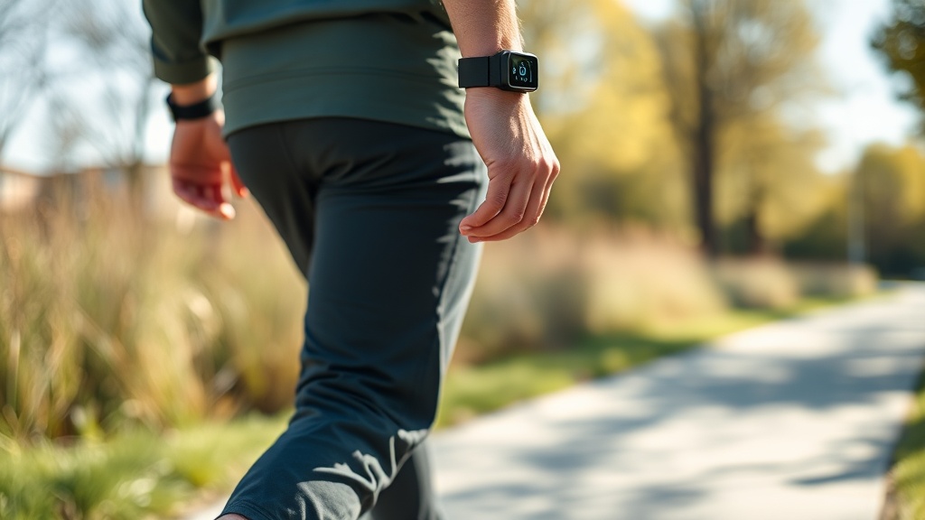 손목과 발목에 웨어러블 센서를 착용하고 보행 데이터를 수집하는 모습